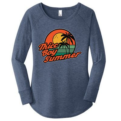 Vintage Thicc Boy Summer Funny Beach Women's Perfect Tri Tunic Long Sleeve Shirt