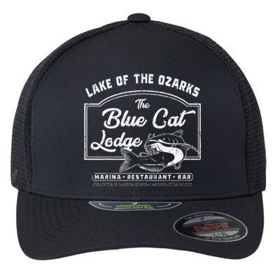 Vintage The Blue Cat Lodge Lake Of The Ozarks Flexfit Unipanel Trucker Cap