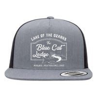 Vintage The Blue Cat Lodge Lake Of The Ozarks Flat Bill Trucker Hat