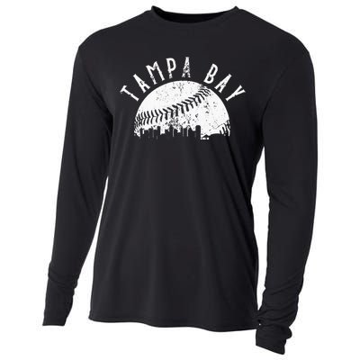 Vintage Tampa Bay Florida Skyline Apparel Cooling Performance Long Sleeve Crew