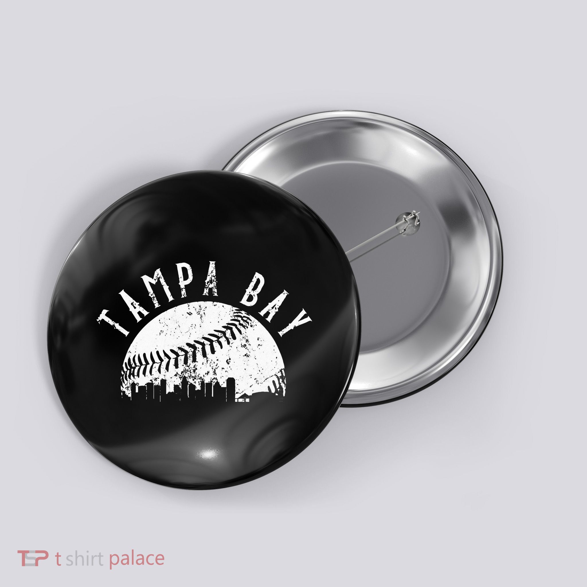 Vintage Tampa Bay Florida Skyline Apparel Button