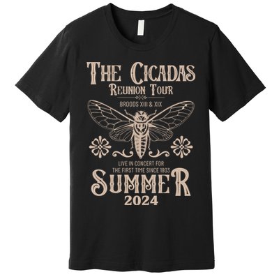 Vintage The Cicadas Reunion Tour Broods Xiii And Xix Summer 2024 Premium T-Shirt