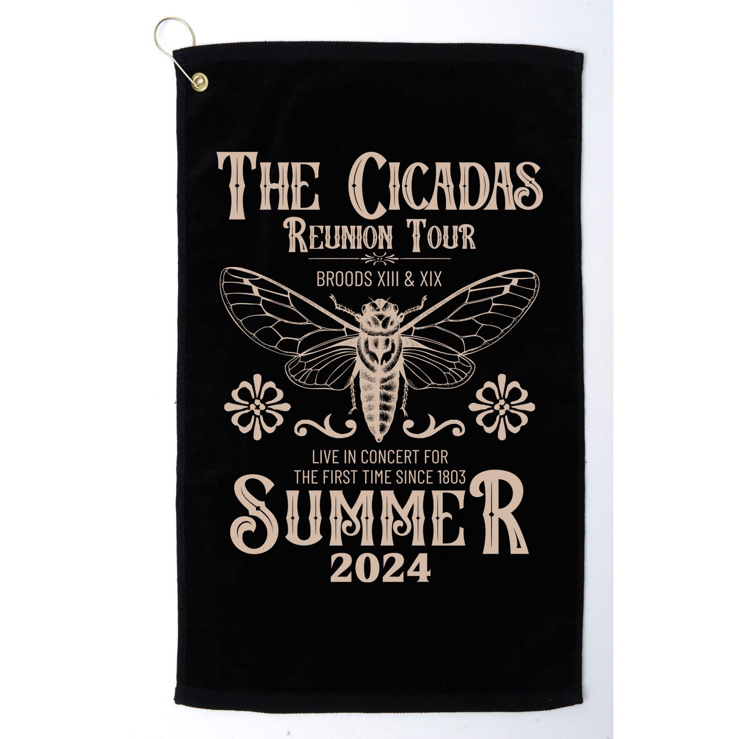 Vintage The Cicadas Reunion Tour Broods Xiii And Xix Summer 2024 Golf Towel