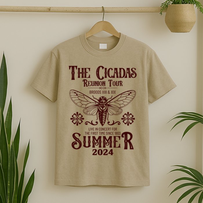 Vintage The Cicadas Reunion Tour Broods Xiii And Xix Summer 2024 T-Shirt