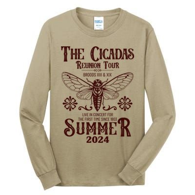 Vintage The Cicadas Reunion Tour Broods Xiii And Xix Summer 2024 Tall Long Sleeve T-Shirt