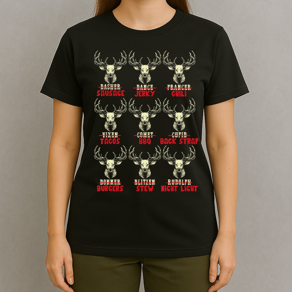 Venison The Christmas Meat Funny Deer Hunting Xmas Hunters T-Shirt