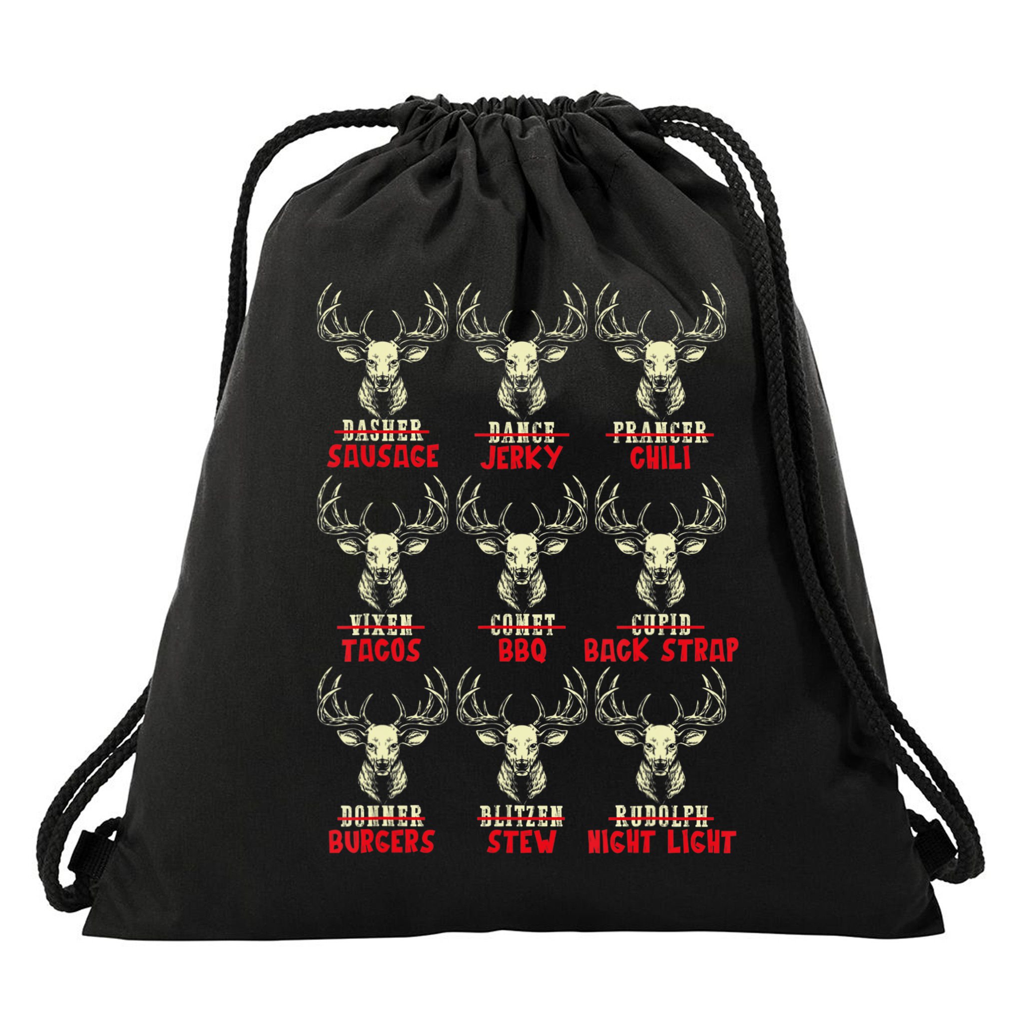 Venison The Christmas Meat Funny Deer Hunting Xmas Hunters Drawstring Bag