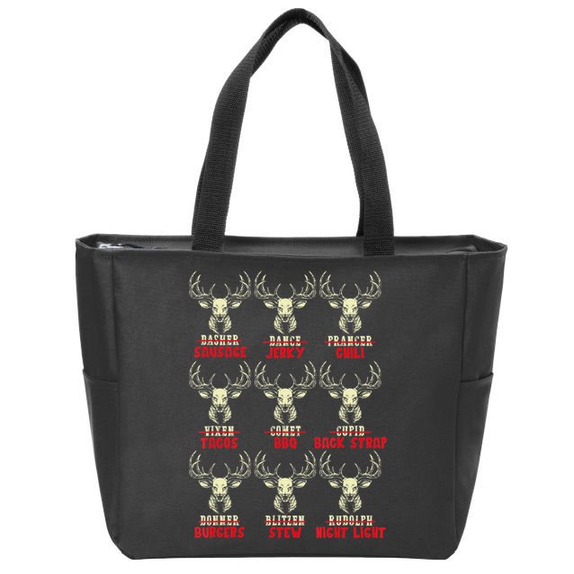 Venison The Christmas Meat Funny Deer Hunting Xmas Hunters Zip Tote Bag