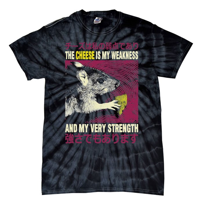 Vintage The Cheese Is My Weakness Japanese Rat Tie-Dye T-Shirt