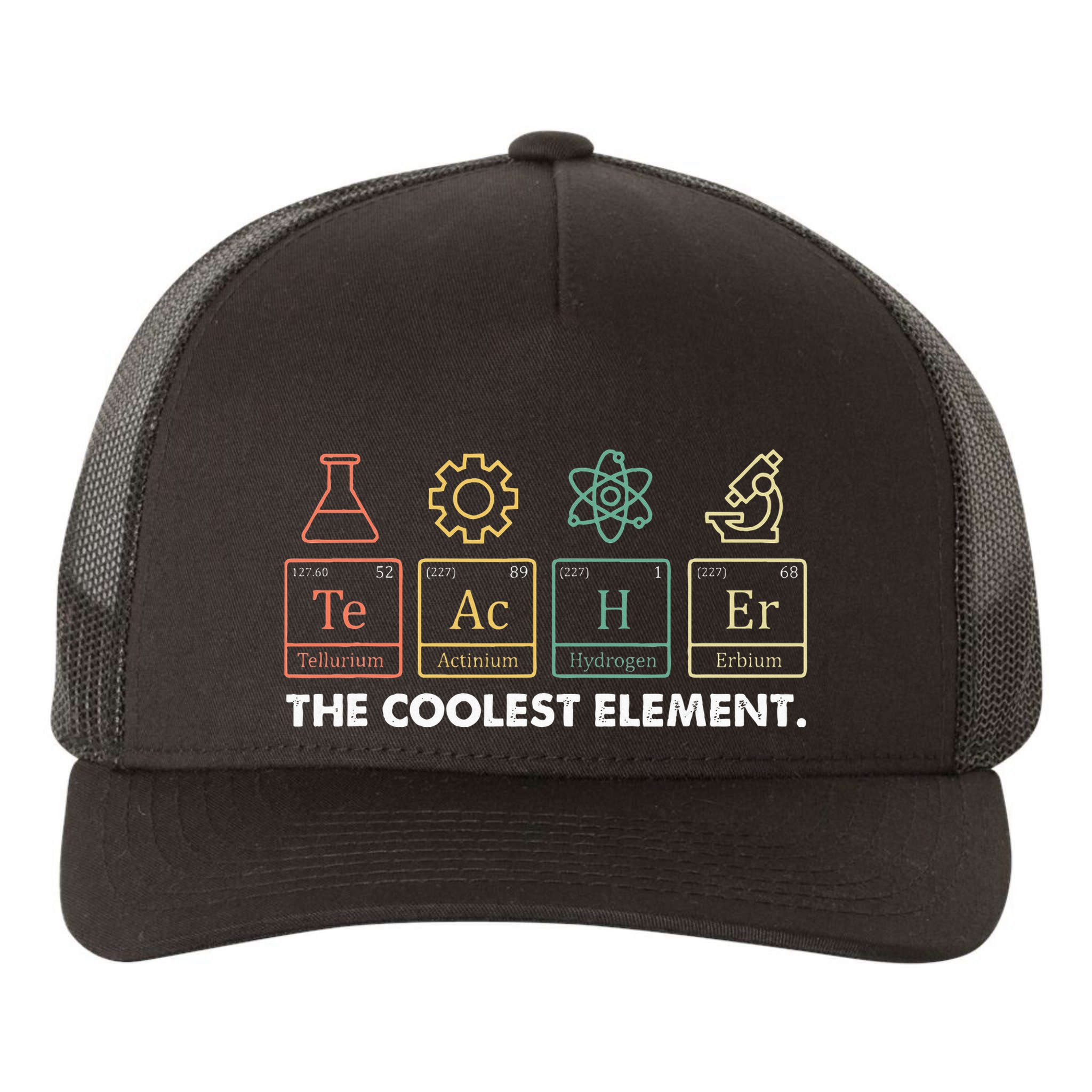 Vintage The Coolest Element Periodic Table Chemist Teacher Yupoong Adult 5-Panel Trucker Hat