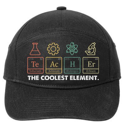 Vintage The Coolest Element Periodic Table Chemist Teacher 7-Panel Snapback Hat