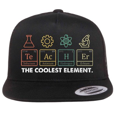 Vintage The Coolest Element Periodic Table Chemist Teacher Flat Bill Trucker Hat