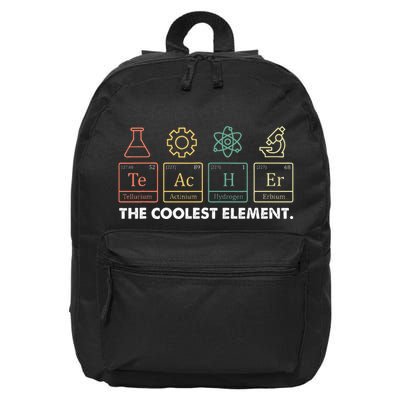 Vintage The Coolest Element Periodic Table Chemist Teacher 16 in Basic Backpack