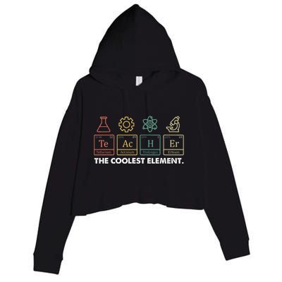 Vintage The Coolest Element Periodic Table Chemist Teacher Crop Fleece Hoodie