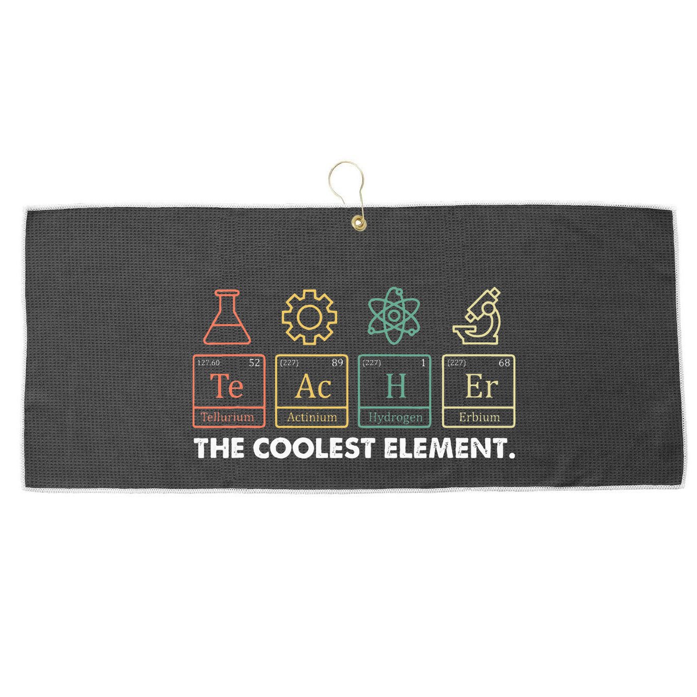 Vintage The Coolest Element Periodic Table Chemist Teacher Large Microfiber Waffle Golf Towel