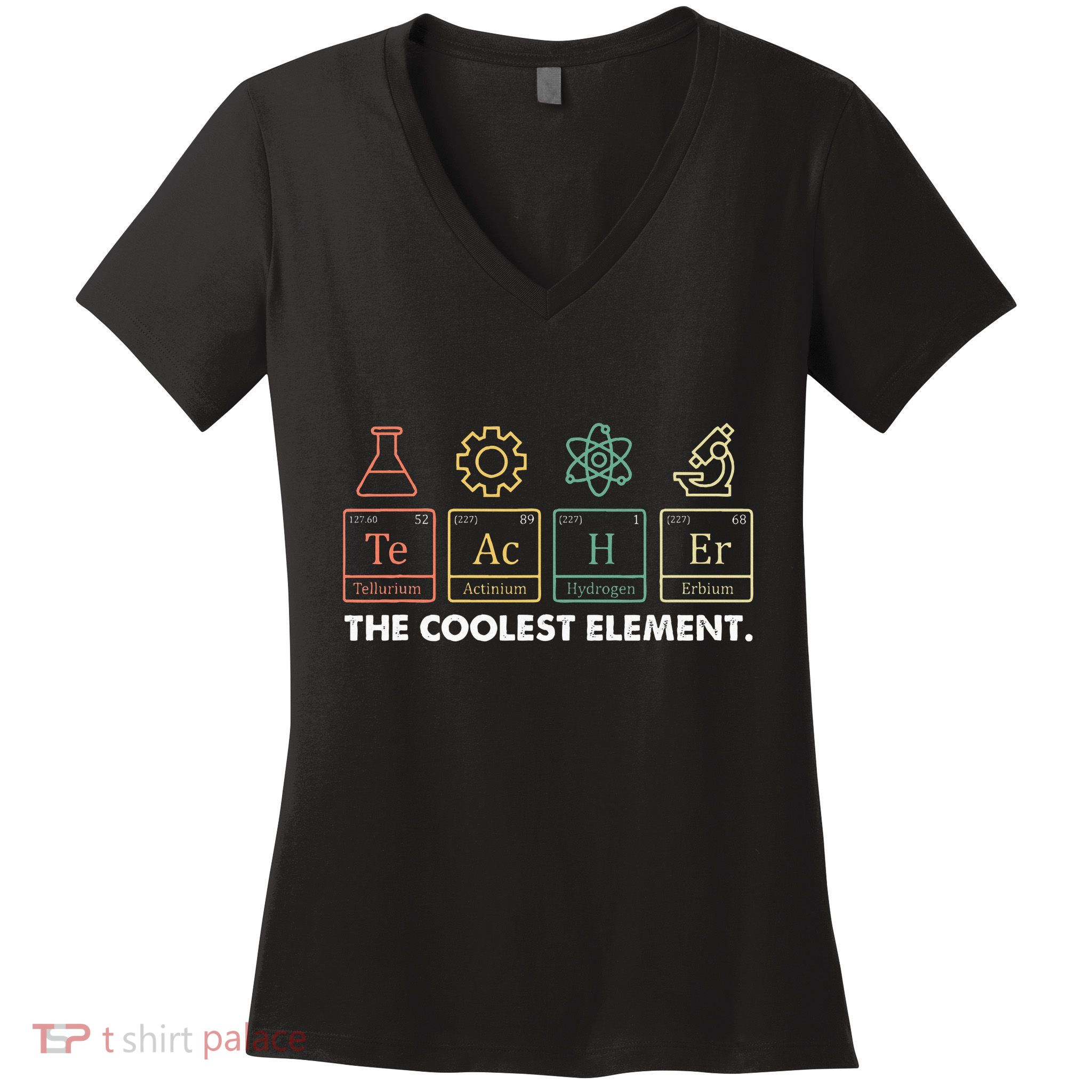 Vintage The Coolest Element Periodic Table Chemist Teacher Women's V-Neck T-Shirt