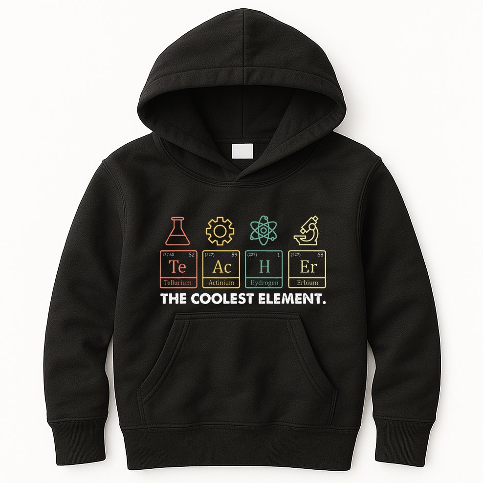 Vintage The Coolest Element Periodic Table Chemist Teacher Kids Hoodie