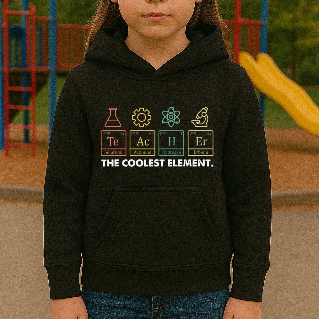 Vintage The Coolest Element Periodic Table Chemist Teacher Kids Hoodie