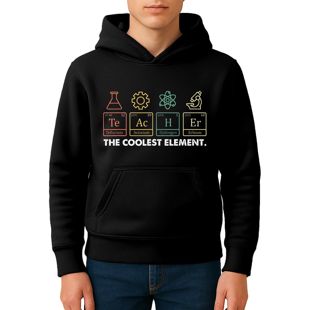 Vintage The Coolest Element Periodic Table Chemist Teacher Kids Hoodie