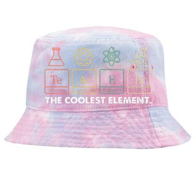 Vintage The Coolest Element Periodic Table Chemist Teacher Tie-Dyed Bucket Hat