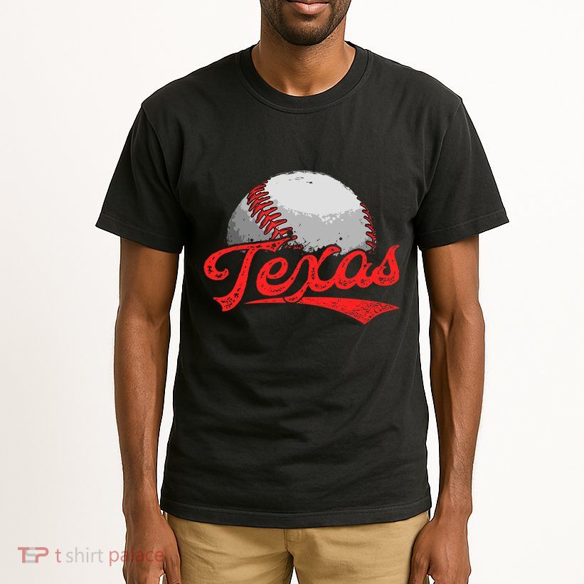 Vintage Texas Cityscape Baseball Lover For Tall T-Shirt