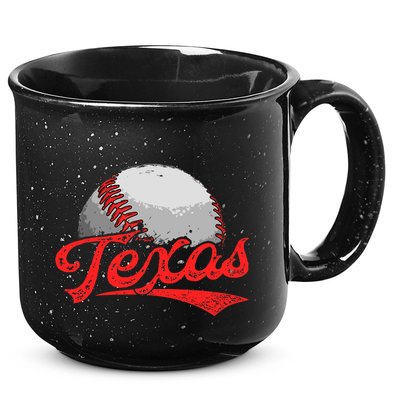 Vintage Texas Cityscape Baseball Lover For 15oz Campfire Ceramic Mug