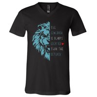 Vintage The Comeback Is Always Greater Than The Setback Lion V-Neck T-Shirt