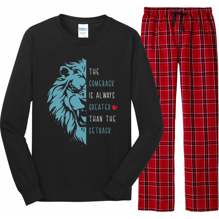 Vintage The Comeback Is Always Greater Than The Setback Lion Long Sleeve Pajama Set