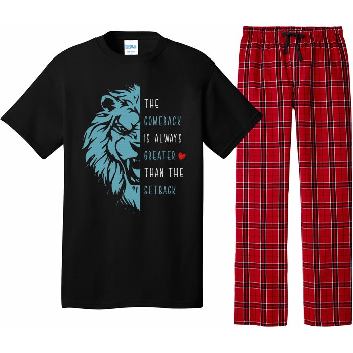 Vintage The Comeback Is Always Greater Than The Setback Lion Pajama Set