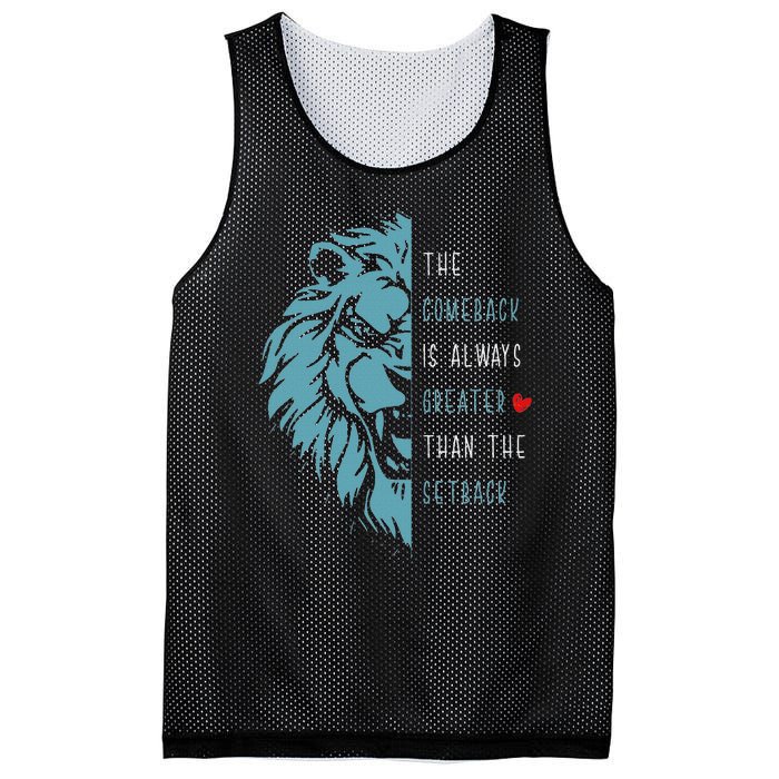 Vintage The Comeback Is Always Greater Than The Setback Lion Mesh Reversible Basketball Jersey Tank