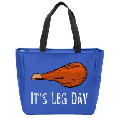 Vintage Turkey Chicken Its Leg Day Thanksgiving Workout Gym Gift Zip Tote Bag