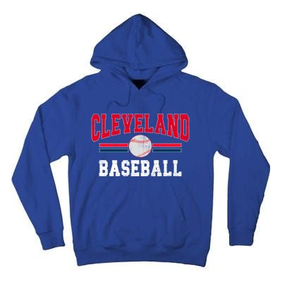 Vintage Team Cleveland Baseball Game Day Gift Tall Hoodie