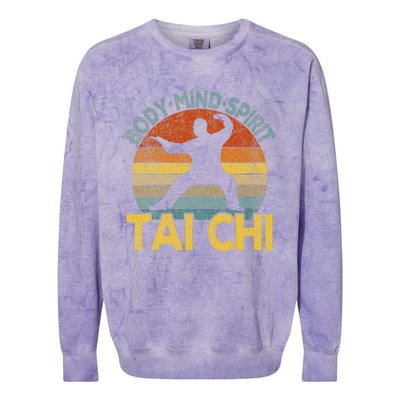 Vintage Tai Chi Chinese Martial Arts Taiji Retro Colorblast Crewneck Sweatshirt