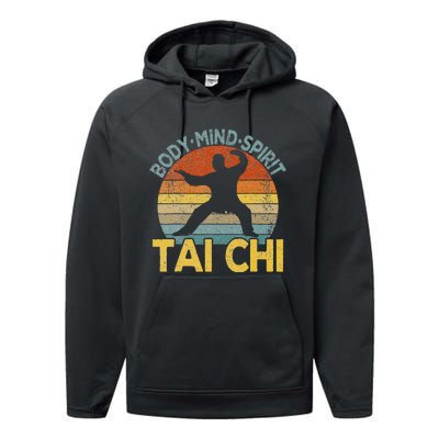 Vintage Tai Chi Chinese Martial Arts Taiji Retro Performance Fleece Hoodie