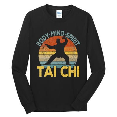 Vintage Tai Chi Chinese Martial Arts Taiji Retro Tall Long Sleeve T-Shirt