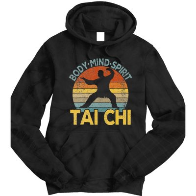 Vintage Tai Chi Chinese Martial Arts Taiji Retro Tie Dye Hoodie