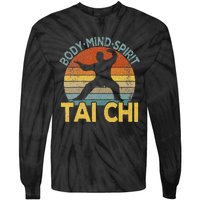 Vintage Tai Chi Chinese Martial Arts Taiji Retro Tie-Dye Long Sleeve Shirt