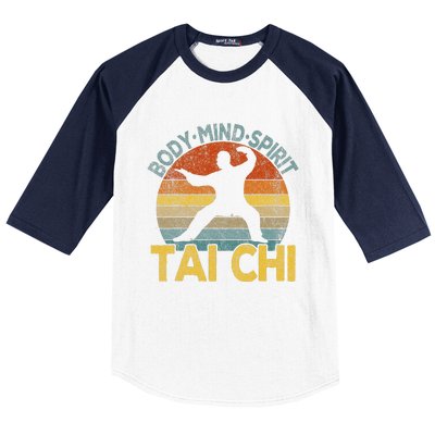 Vintage Tai Chi Chinese Martial Arts Taiji Retro Baseball Sleeve Shirt