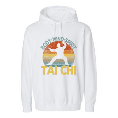 Vintage Tai Chi Chinese Martial Arts Taiji Retro Garment-Dyed Fleece Hoodie