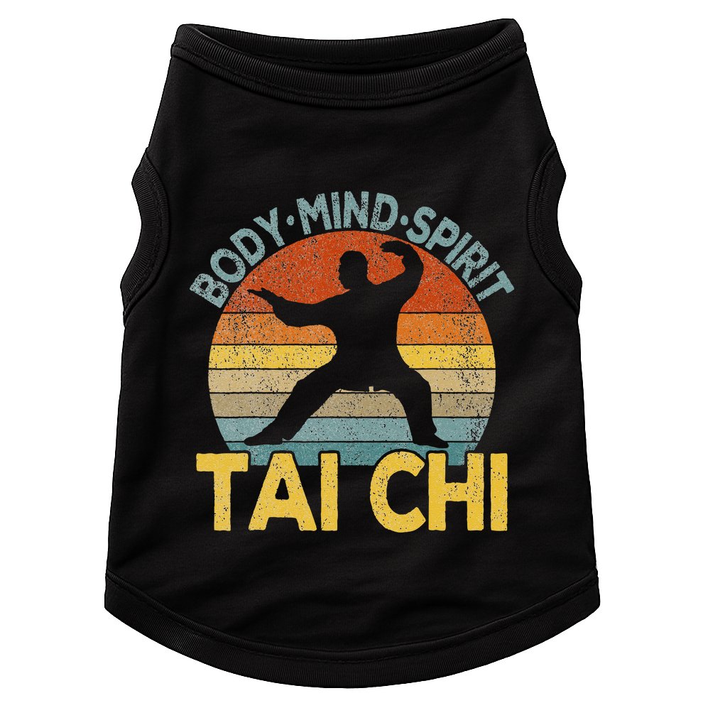 Vintage Tai Chi Chinese Martial Arts Taiji Retro Doggie Tank