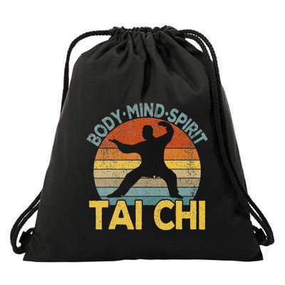Vintage Tai Chi Chinese Martial Arts Taiji Retro Drawstring Bag