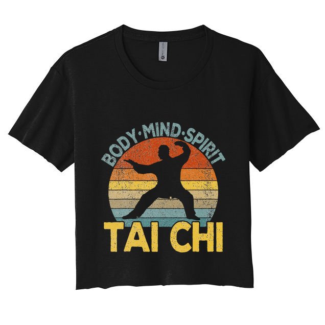 Vintage Tai Chi Chinese Martial Arts Taiji Retro Crop Top