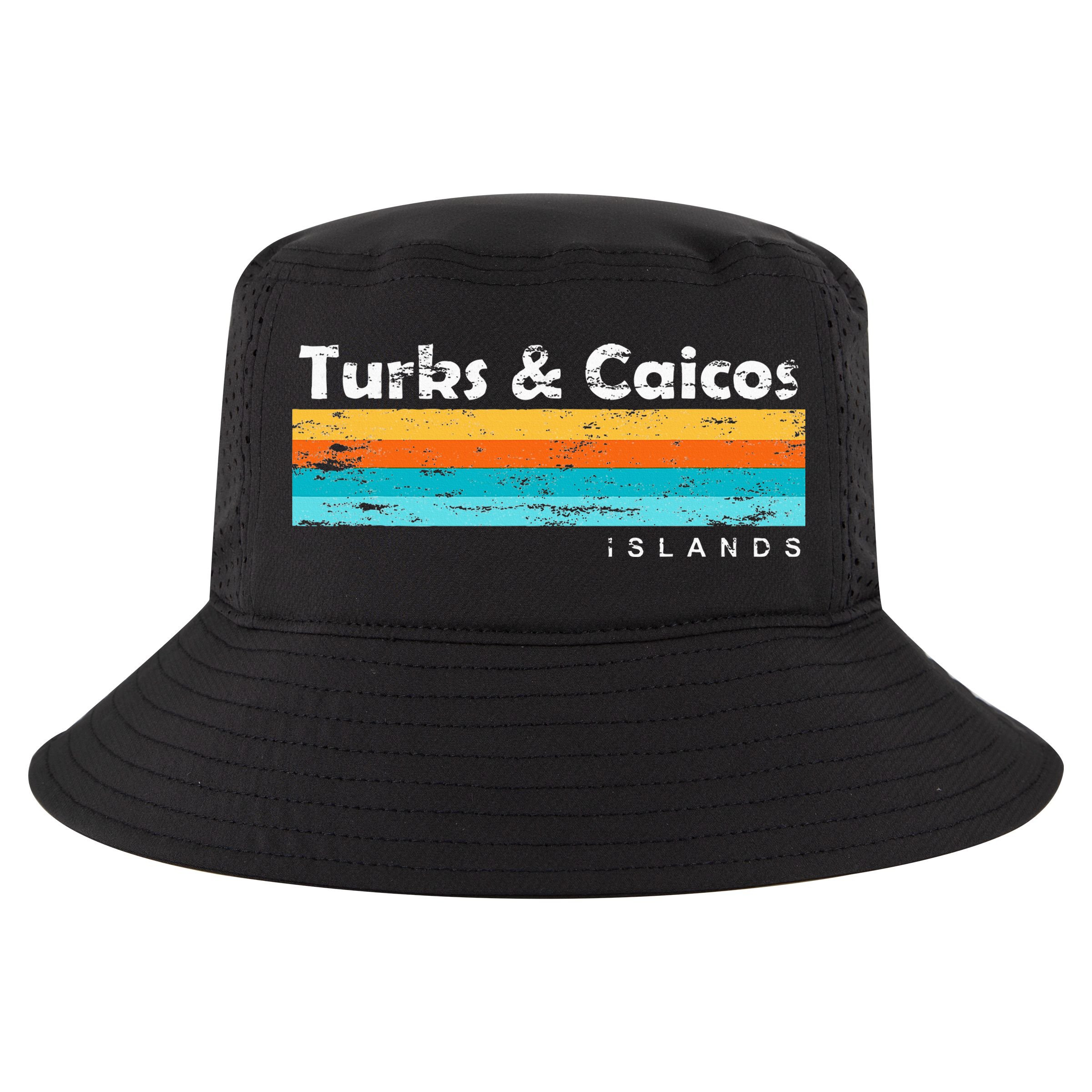 Vintage Turks & Caicos Islands Palm Trees Grace Bay Beach Cool Comfort Performance Bucket Hat