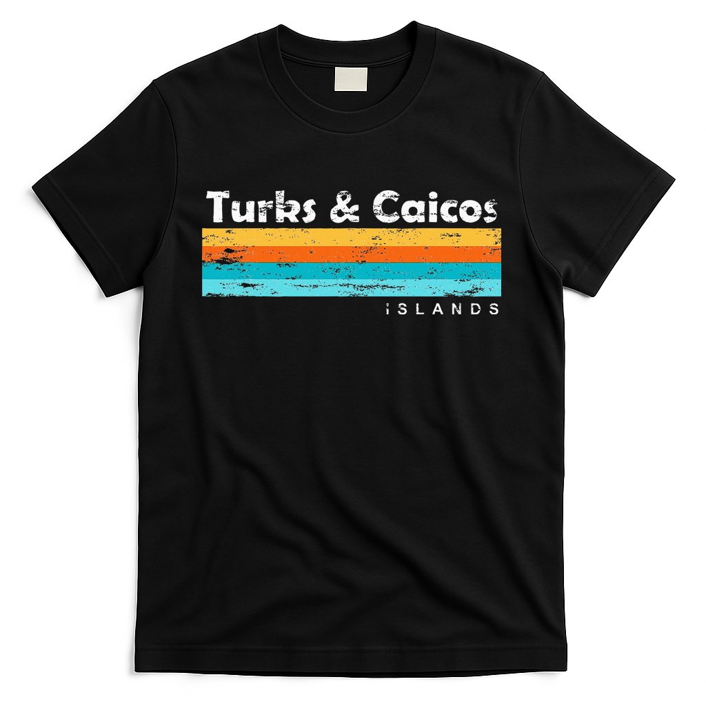 Vintage Turks & Caicos Islands Palm Trees Grace Bay Beach T-Shirt