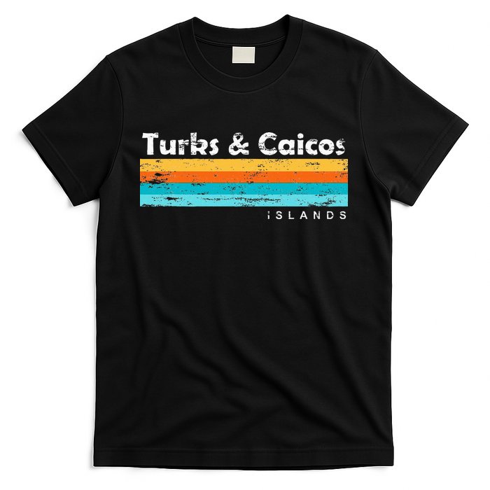 Vintage Turks & Caicos Islands Palm Trees Grace Bay Beach T-Shirt