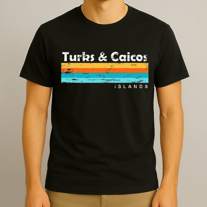 Vintage Turks & Caicos Islands Palm Trees Grace Bay Beach T-Shirt