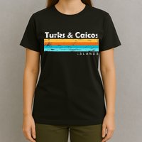 Vintage Turks & Caicos Islands Palm Trees Grace Bay Beach T-Shirt