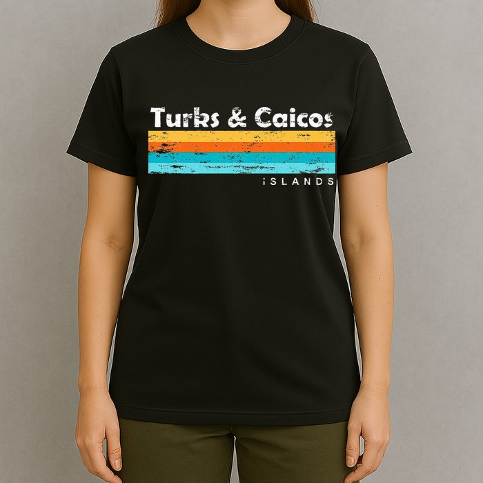 Vintage Turks & Caicos Islands Palm Trees Grace Bay Beach T-Shirt