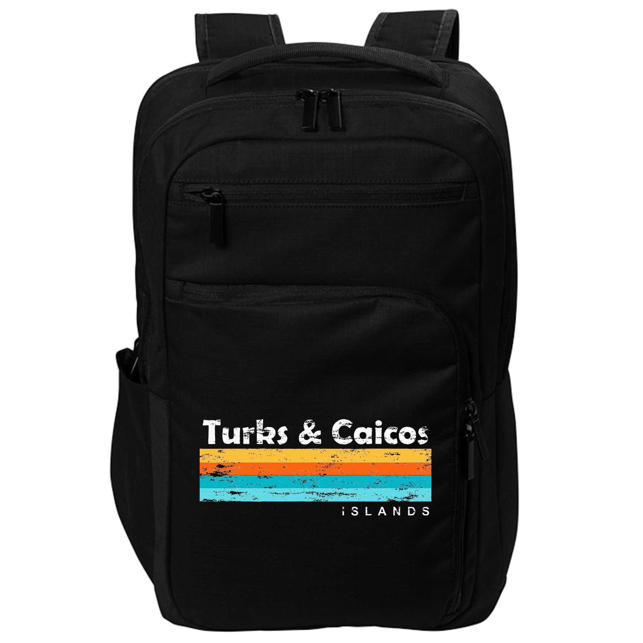 Vintage Turks & Caicos Islands Palm Trees Grace Bay Beach Impact Tech Backpack