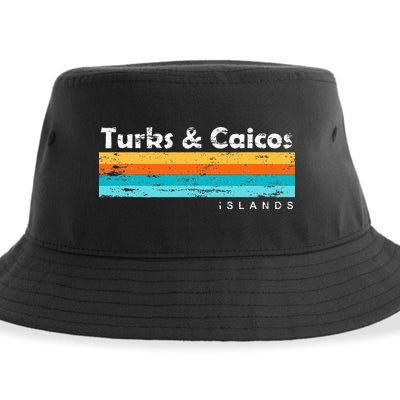 Vintage Turks & Caicos Islands Palm Trees Grace Bay Beach Sustainable Bucket Hat